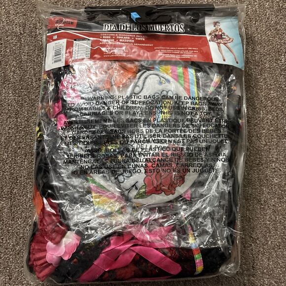 DAY OF THE DEAD DIA DE LOS MUERTOS ADULT WOMENS SEXY COSTUME MEXICO SKELETON LG - Picture 4 of 5